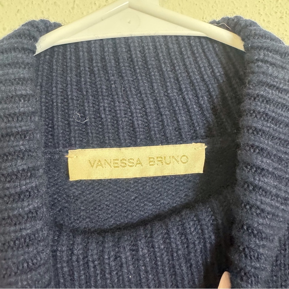 Vanessa Bruno yack wool blend blue knit turtleneck sweater - Picture 4 of 4